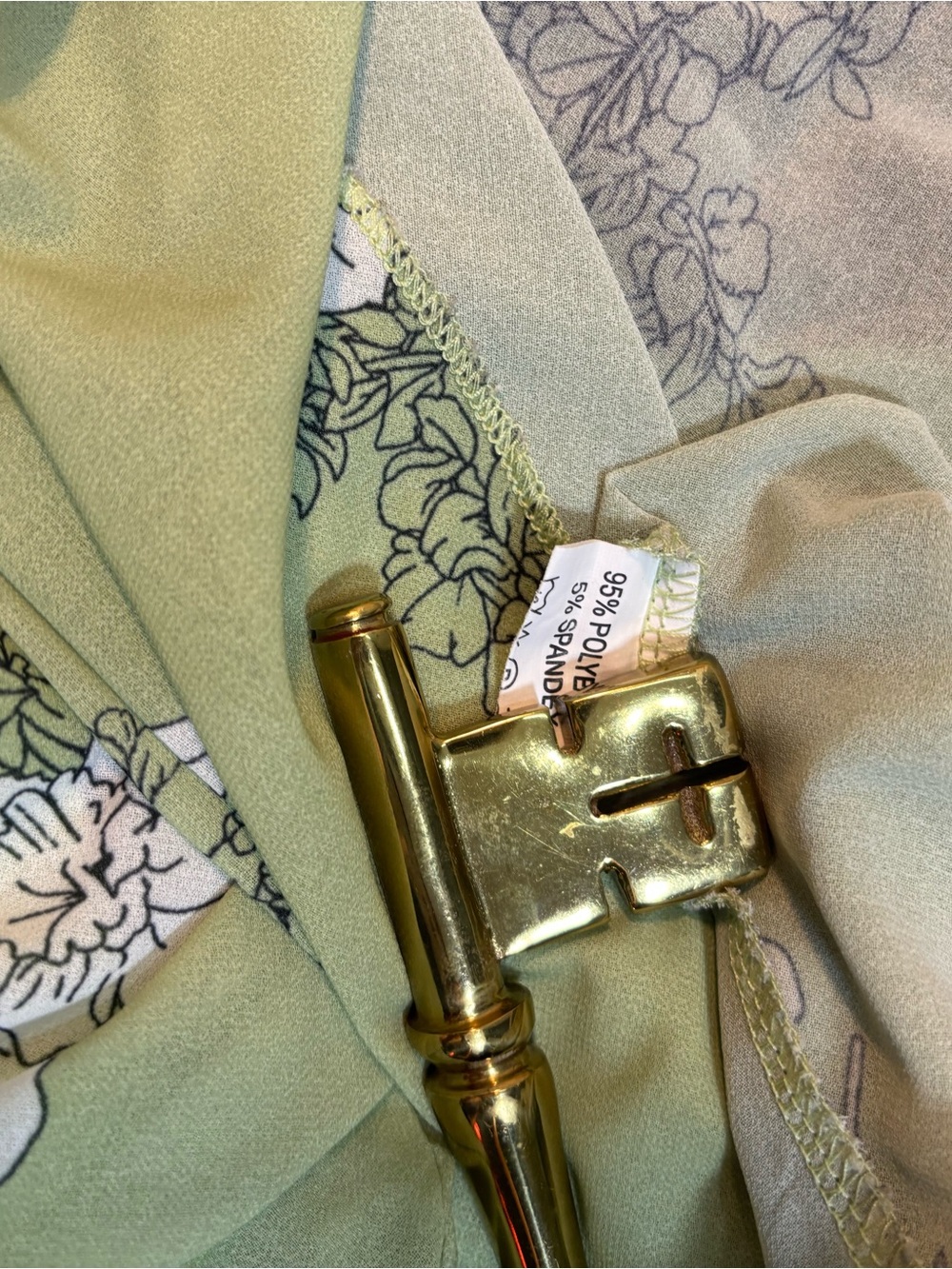✨Vintage Y2K Lime Floral Tie Back Satin Trim Babydoll Tank Top✨ - Picture 9 of 9